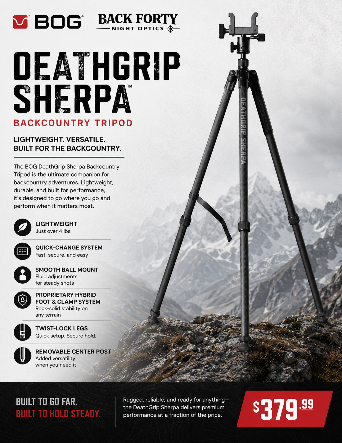 BOG Deathgrip Sherpa Tripod